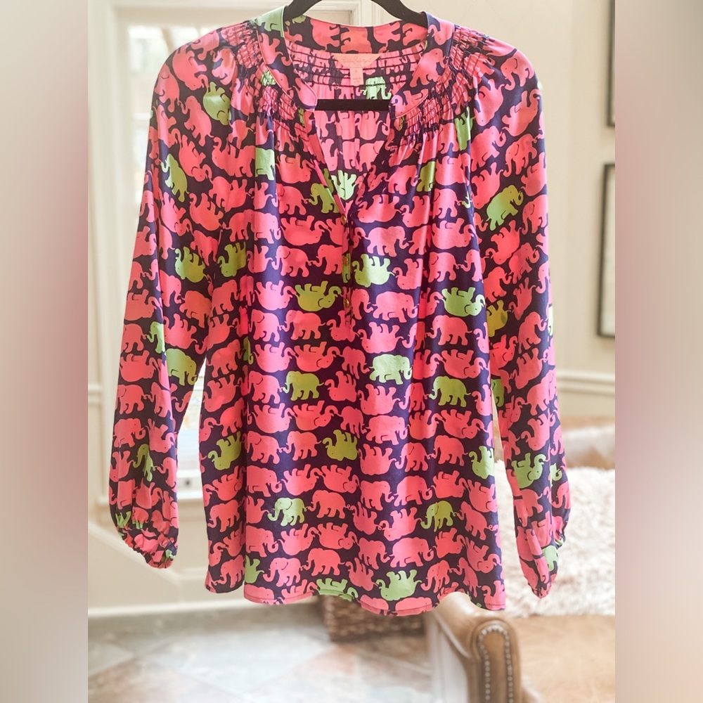 Lily Pulitzer Elsa Silk Blouse 🐘
